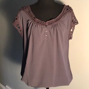 Maurice’s Purple/Grey Cap-sleeve Top -NWT